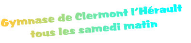 Gymnase de Clermont l’Hérault 
tous les samedi matin